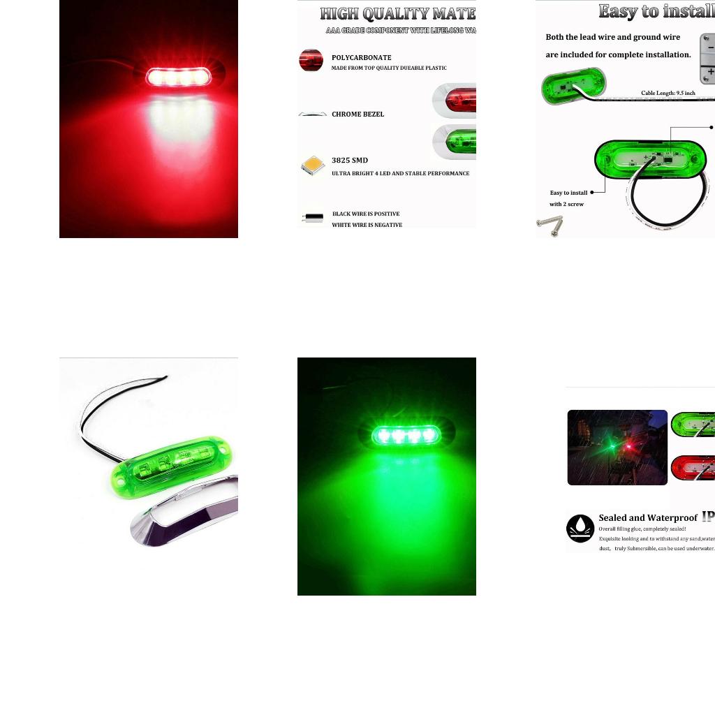Weather-Resistant สีแดงสีเขียว - Fishing Boat Navigation Light บทวิจารณ์และราคา