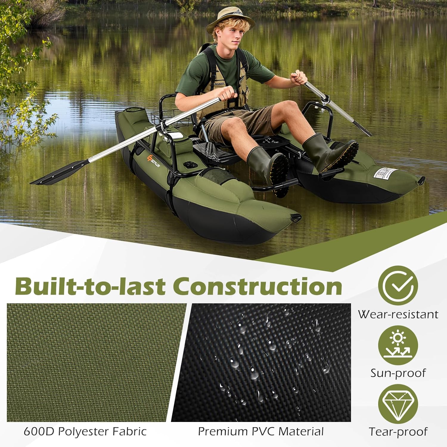เรือยางเป่าลมสำหรับผู้ใหญ่ พร้ - Fishing Boat Paddle บทวิจารณ์และราคา