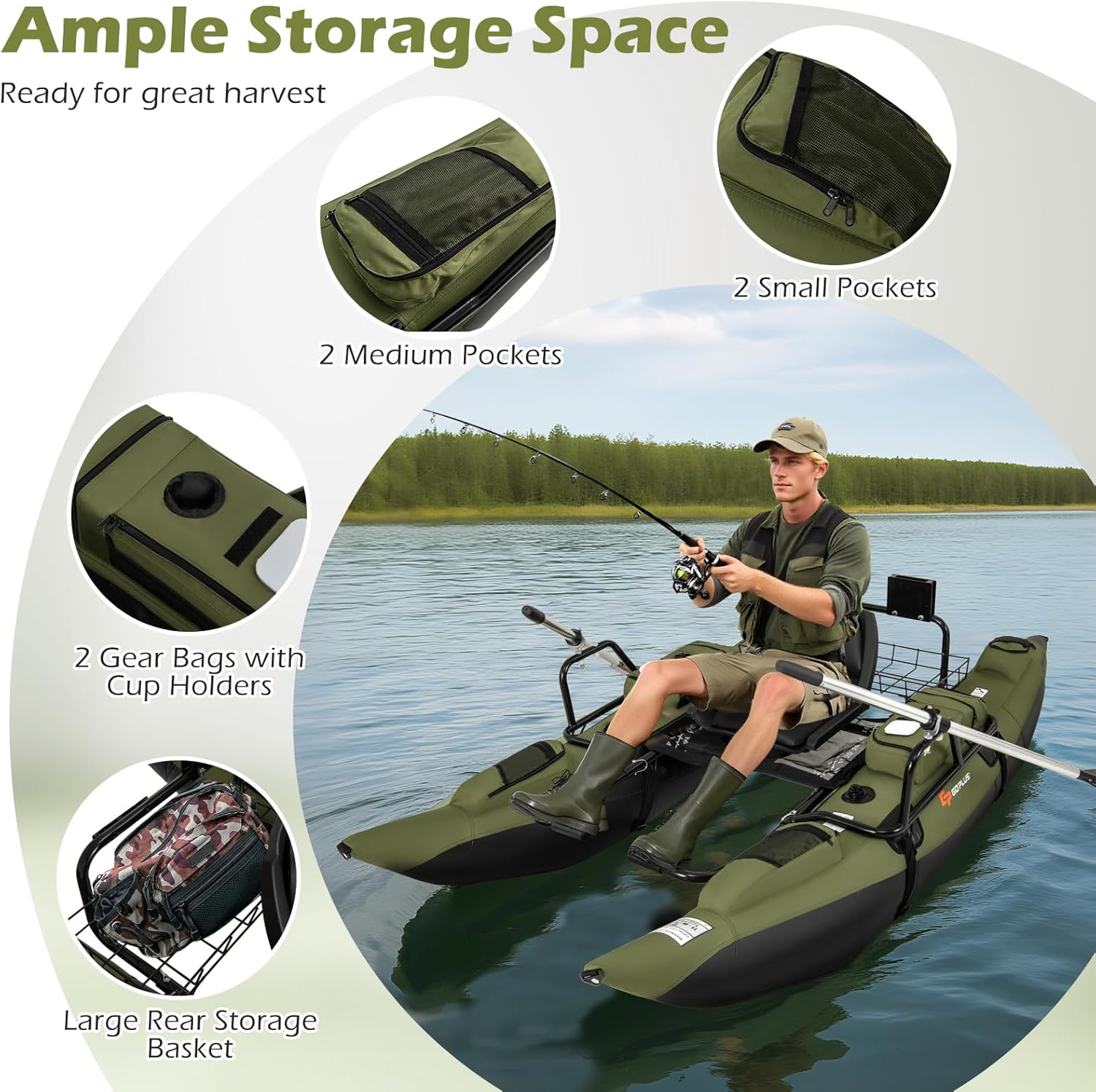 เรือยางเป่าลมสำหรับผู้ใหญ่ พร้ - Fishing Boat Paddle บทวิจารณ์และราคา